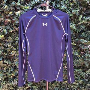 UNDER ARMOUR (L) navy Heat Gear compression shirt